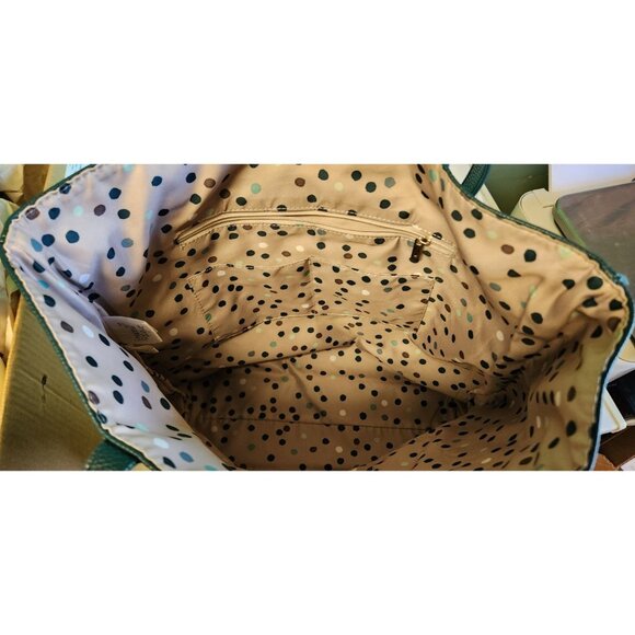 Thirty One Jewell Around Town Tote City, Blue Pebble, Polka Dot Interior "J" - Picture 5 of 8